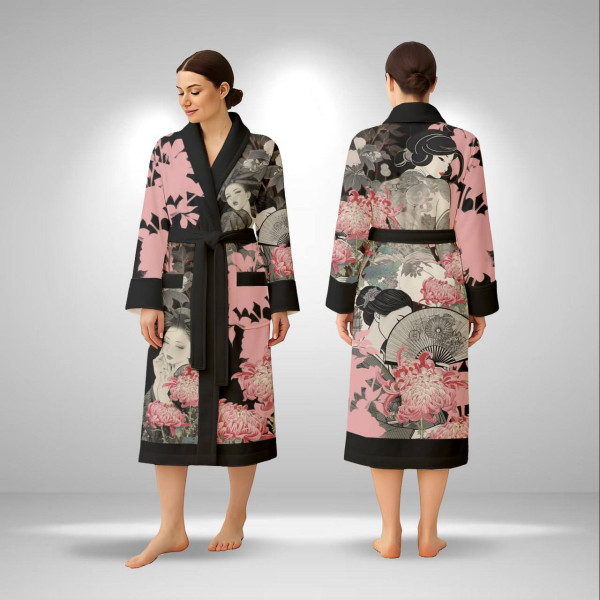 Кімоно жіноче з плюшевого велюру Sakura 29477 L