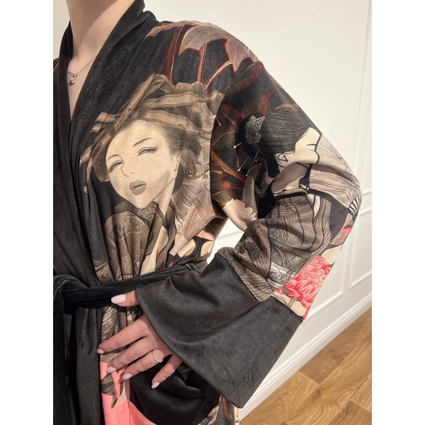 Кімоно жіноче з плюшевого велюру Sakura 29478 XL