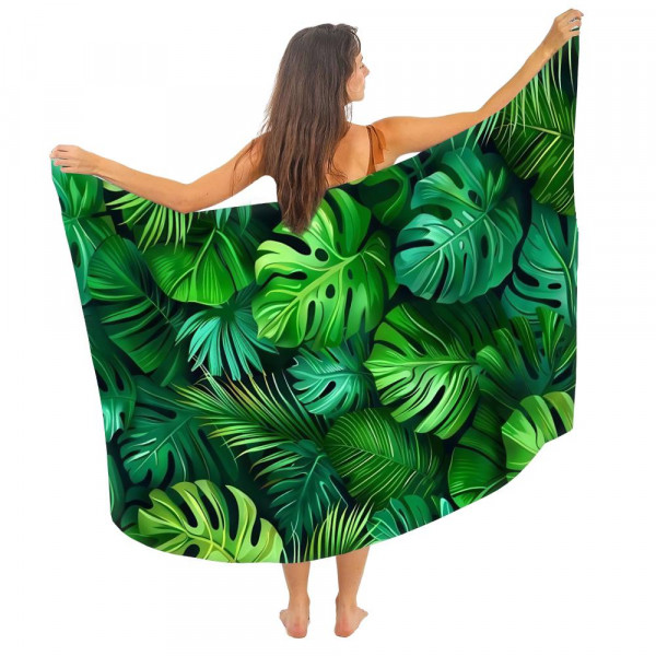 Парео пляжне з 3D принтом Monstera Mood 31107 120х150 см