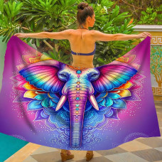 Парео пляжне з 3D принтом Sacred Elephant 31058 80х150 см