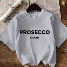 Футболка жіноча тай-дай з принтом Prosecco Mood 19131 світло-сіра