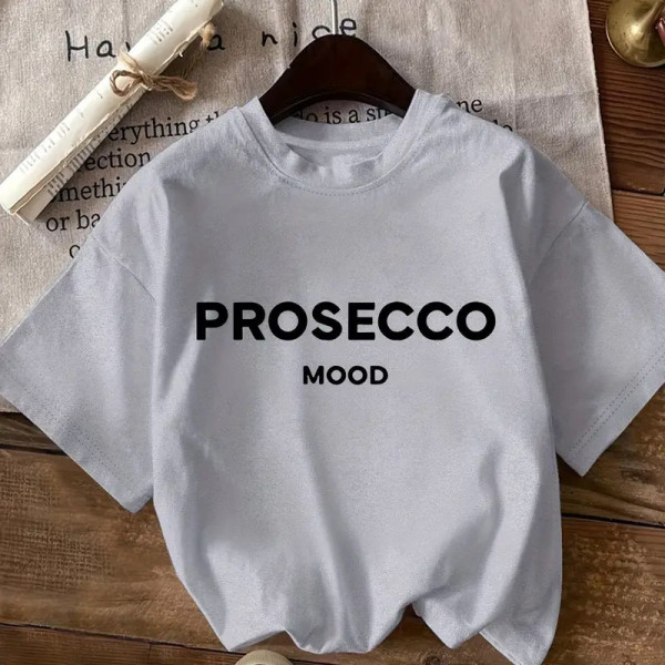 Футболка жіноча тай-дай з принтом Prosecco Mood 19131 світло-сіра
