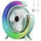Настільний вентилятор безшумний з підсвічуванням RGB Fan Colorful Desktop 19029 м'ятний