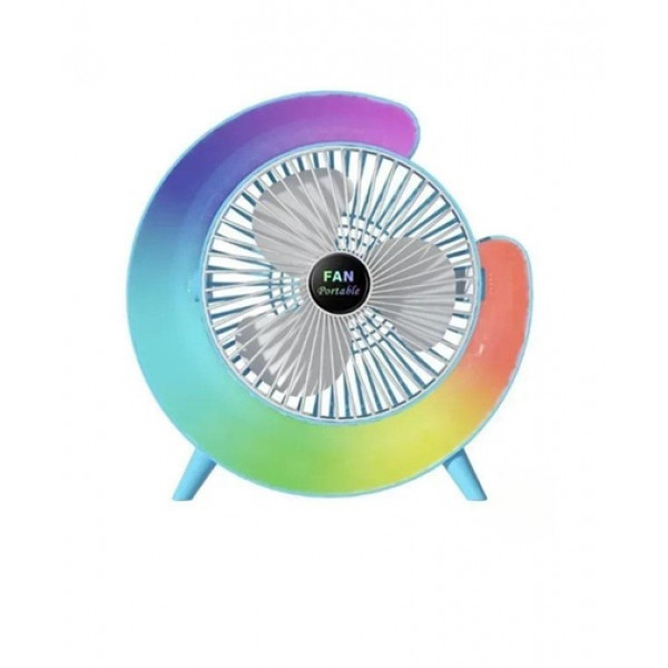 Настільний вентилятор безшумний з підсвічуванням RGB Fan Colorful Desktop 19030 блакитний