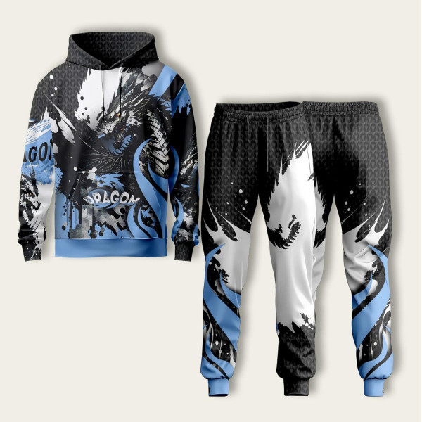 Костюм спортивний худі та штани з 3D принтом DRACON 30988 2XL