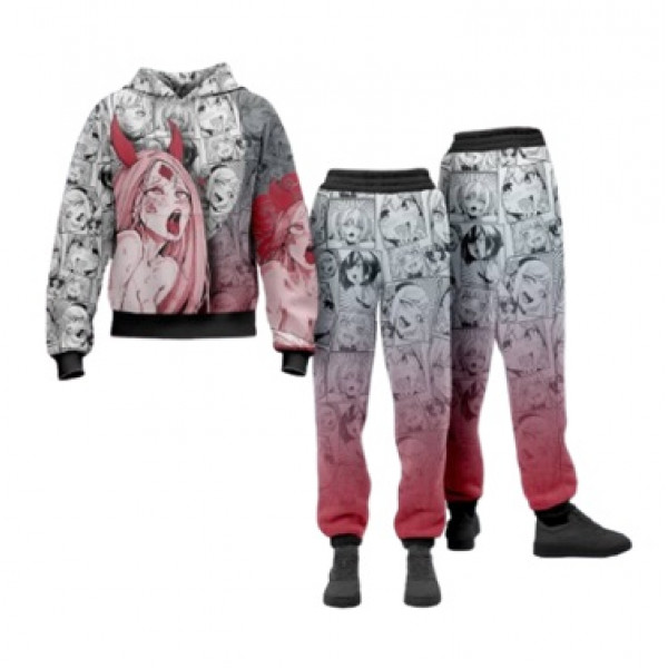 Костюм спортивний худі та штани з 3D принтом Аніме 18+ 29238 XL