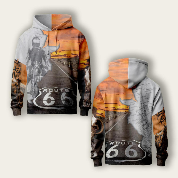 Худі спортивне з 3D принтом Route 66 30974 2XL