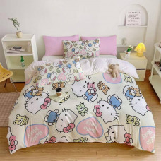 Постільна білизна 3D полуторна з мікросатину Hello Kitty 31416 150х215 см 70х70 см
