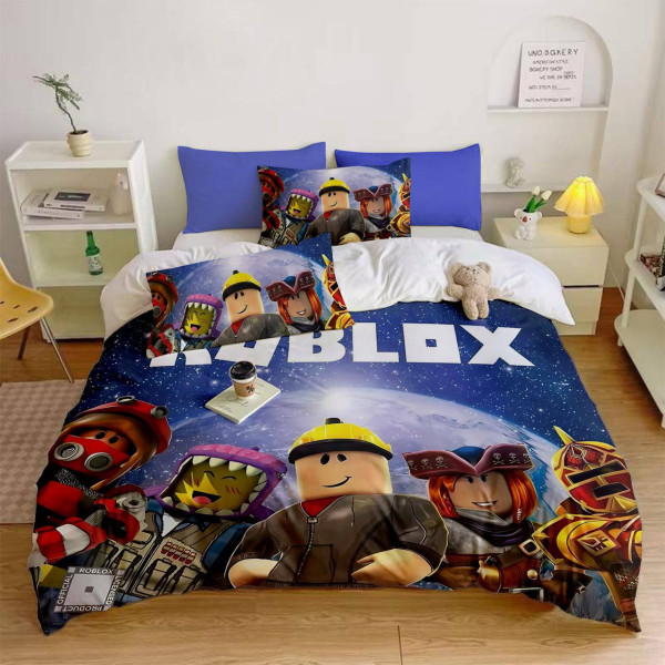 Постільна білизна 3D полуторна з мікросатину Roblox №2 31426 150х215 см 70х70 см