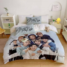 Постільна білизна 3D полуторна з мікросатину Stray Kids 31412 150х215 см 70х70 см