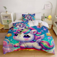 Постільна білизна 3D полуторна з мікросатину Unicorn Dreams 31437 150х215 см 50х70 см