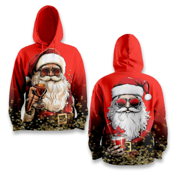 Худі спортивне з 3D принтом Santa Party Vibes 31503 S
