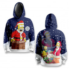 Худі спортивне з 3D принтом Santa Homer 31532 M