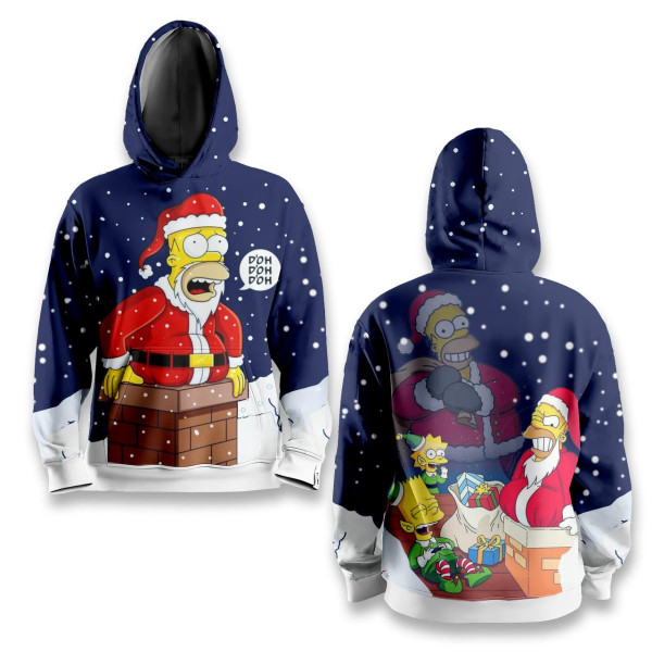Худі спортивне з 3D принтом Santa Homer 31532 M