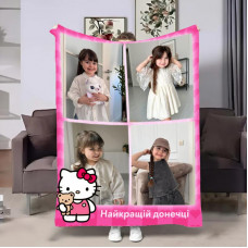 Плед 3D зі своїм фото Hello Kitty на 4 фото 31635 160х200 см