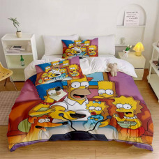 Постільна білизна 3D полуторна з мікросатину The Simpsons 31707 150х215 см 70х70 см