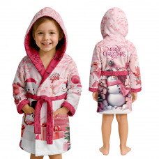 Халат дитячий з плюшевого велюру Pink Snowman 31757 110-116 см