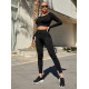 Комплект для фітнесу рашгард та легінси пуш-ап 19187 чорний L