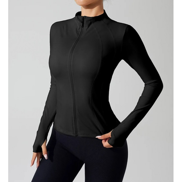 Кофта-zip на блискавці жіноча 19192 XXL чорна