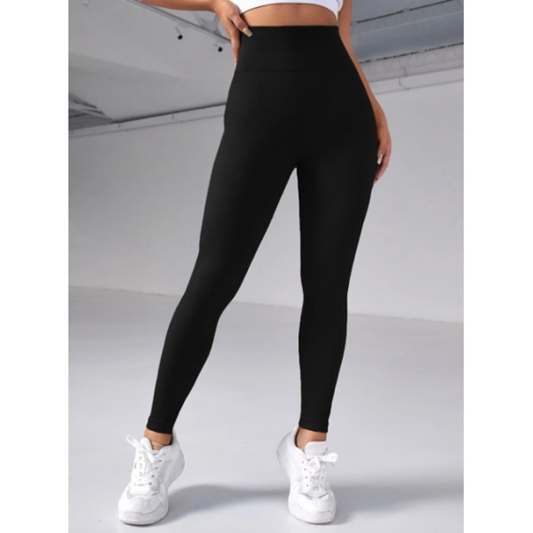 Легінси жіночі в рубчик з пуш-ап 19230 M чорні