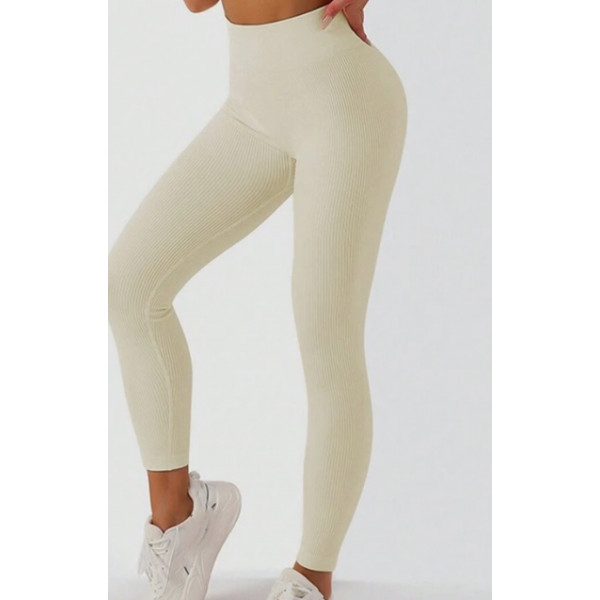 Легінси жіночі в рубчик з пуш-ап 19232 S молочні