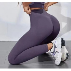 Легінси жіночі в рубчик з пуш-ап 19237 L фіолетові