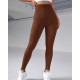 Легінси жіночі в рубчик з пуш-ап 19239 M шоколадні