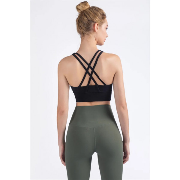 Топ жіночий спортивний зі знімною чашкою 19177 S чорний