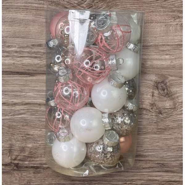 Набір кульок 25 шт 6 см рожеві