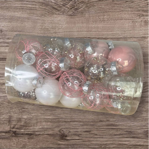 Набір кульок 25 шт 6 см рожеві