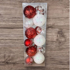 Набір іграшок на ялинку 19346 24 шт червоний