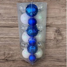 Набір іграшок на ялинку 19347 24 шт синій