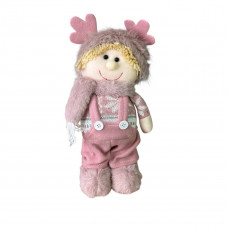 Фігура новорічна Лялька Хлопчик 19329 32 см рожева