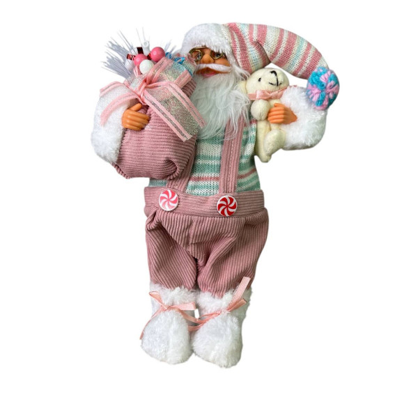 Фігура новорічна Санта 19336 30 см рожева Фігура новорічна Санта 19336 30 см рожева