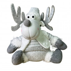 Фігура новорічна сидяча Олень 19330 27 см сіра