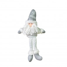 Фігура новорічна сидяча зі звисаючими ногами Санта 19331 55 см сіра