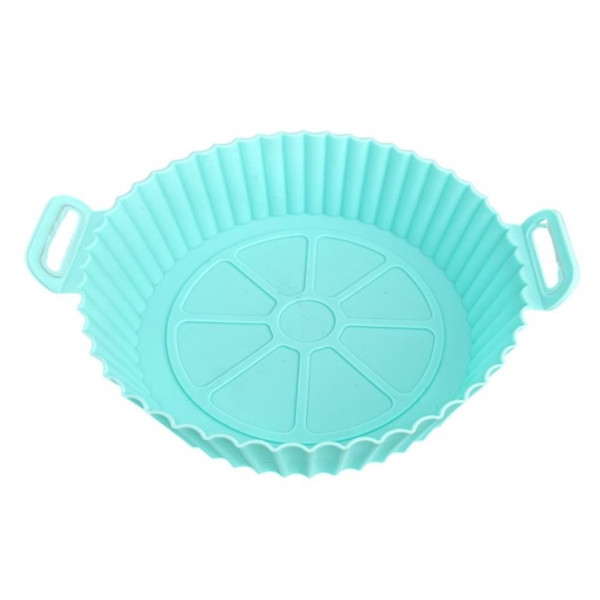 Форма в аерогриль кругла силіконова 19317 17х17х4 см бірюзова