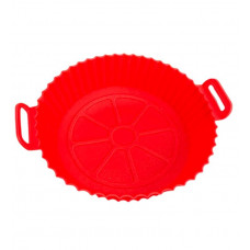 Форма в аерогриль кругла силіконова 19391 17х17х4 см червона