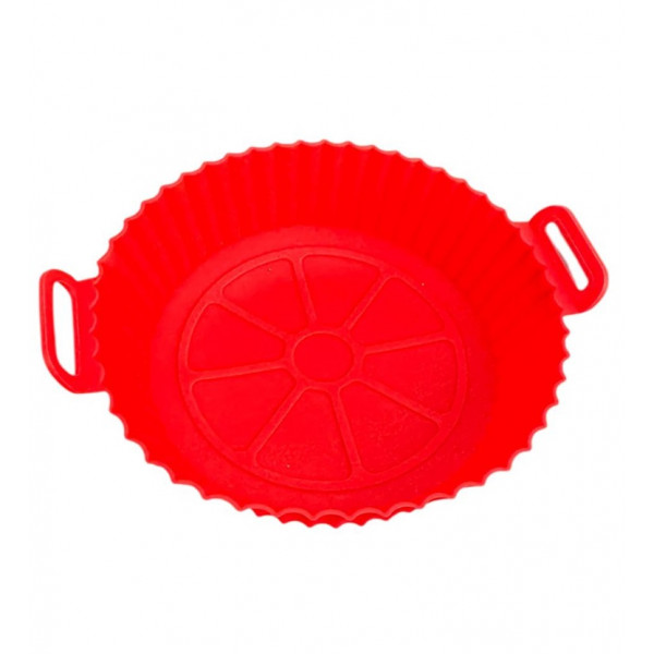 Форма в аерогриль кругла силіконова 19391 17х17х4 см червона