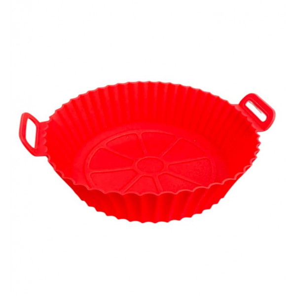 Форма в аерогриль кругла силіконова 19391 17х17х4 см червона