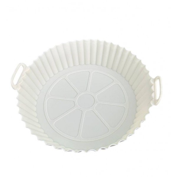 Форма в аерогриль кругла силіконова 19392 20х20х5 см молочна