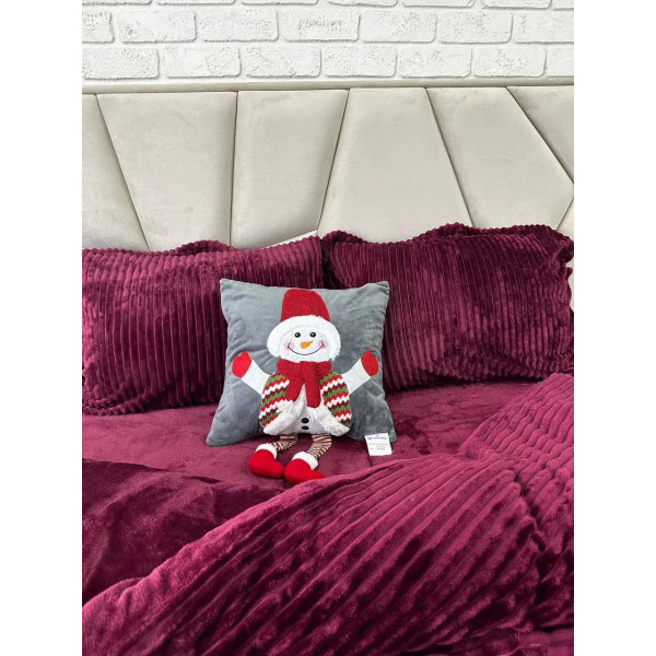 Подушка новорічна 3D Веселий Сніговічок 19288 40х40 см