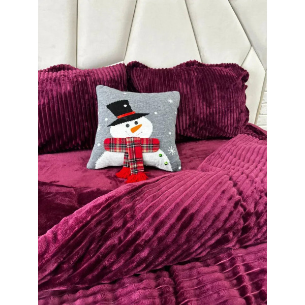 Подушка новорічна 3D Містер Сніговик 19289 40х40 см