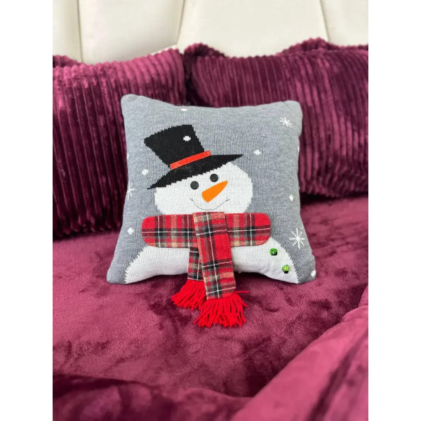 Подушка новорічна 3D Містер Сніговик 19289 40х40 см
