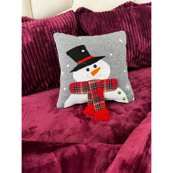Подушка новорічна 3D Містер Сніговик 19289 40х40 см