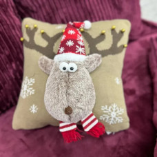 Подушка новорічна 3D Олень 19292 40х40 см