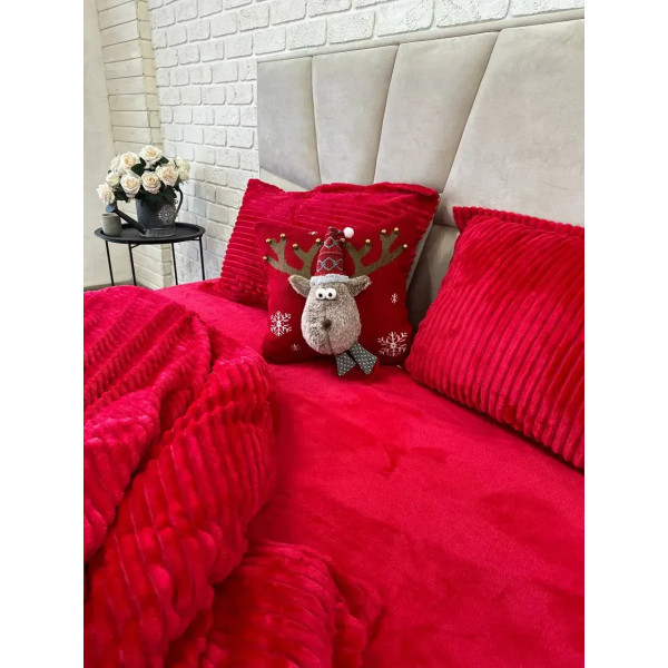 Подушка новорічна 3D Олень червоний 19291 40х40 см