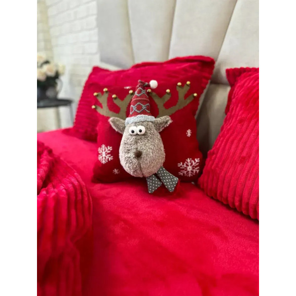 Подушка новорічна 3D Олень червоний 19291 40х40 см