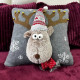 Подушка новорічна 3D Олень сірий 19279 40х40 см
