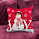 Подушка новорічна 3D Сніговик червоний 19277 40х40 см